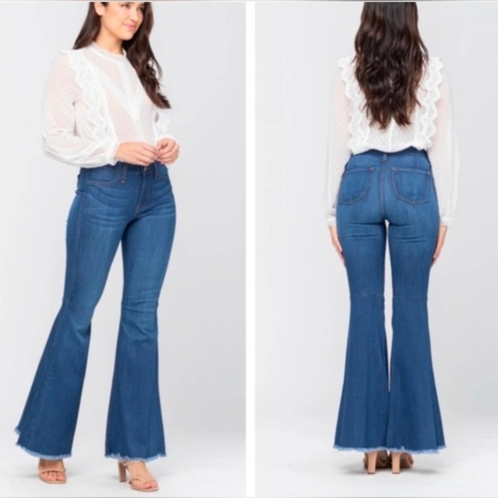 ❤ JUDY BLUE HIGH RISE SUPER FLARE JEANS, 6/7 (28) - Picture 4 of 12